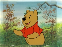 Original Production Background and Production Cel of Winnie the Pooh