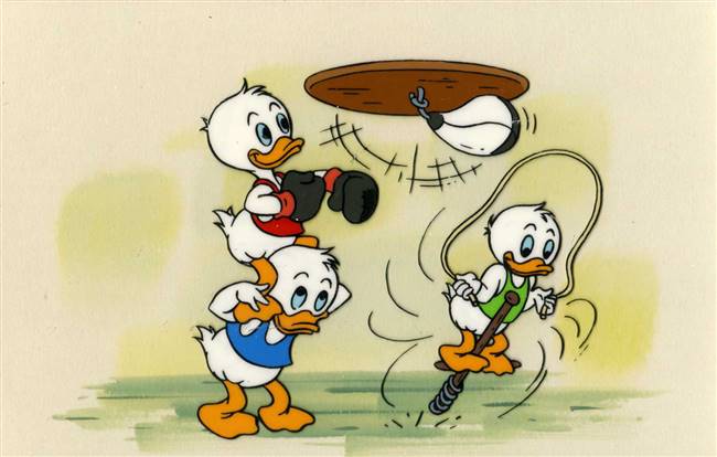 Presentation Cel of Huey, Dewey, and Louie from Disney