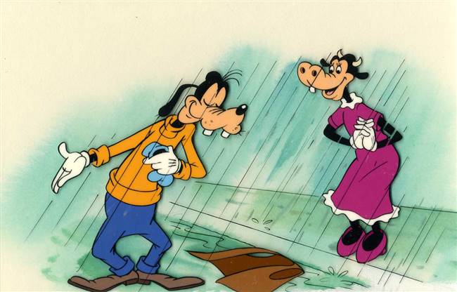 Presentation Cel of Goofy and Clarabelle Cow from Disney