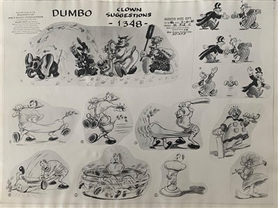 Photostat of Dumbo and some clowns from Dumbo