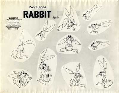 Photostat of a rabbit from Sleeping Beauty