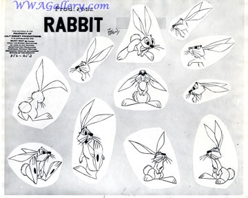 Photostat of a rabbit from Sleeping Beauty