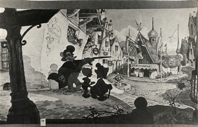 Production Photostat of Foulfellow, Pinocchio, and Gideon from Pinocchio (1940)