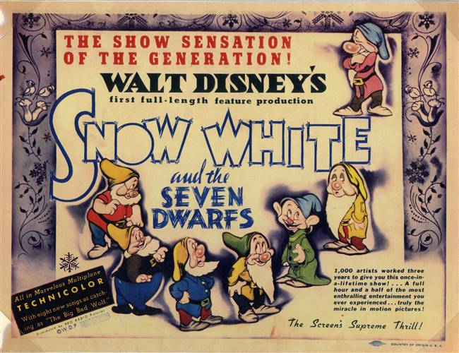 Reproduction Print of a Lobby Card from Snow White