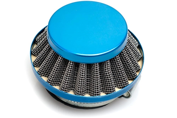 Mikuni Shorty Mesh Air Filter - 43mm ID - blue