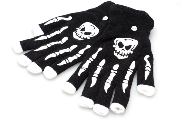 LED Finger Skully Riding Gloves