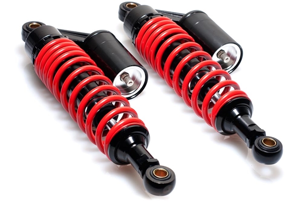 Red Adjustable Length 320mm - 340mm Gas Moped Shocks