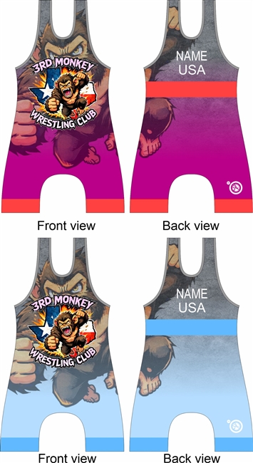 3rd monkey blue and red set