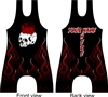 skull and flames wrestling or lifting singlet