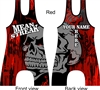 sublimated singlet with skull lifting wrestling