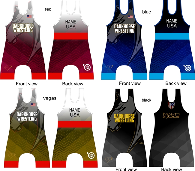 Darkhorse Black, blue, red and vegas set