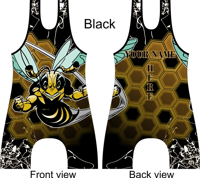 Sublimated singlet with wasp bee hornet many colors