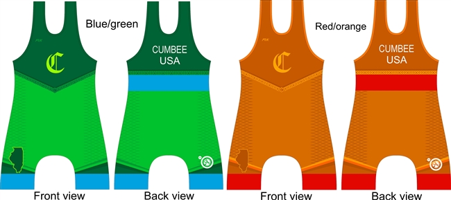 Callan 2026 boys red and blue singlet set