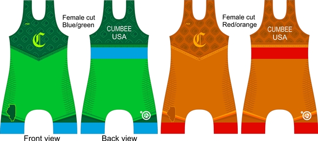callan 2026 singlet blue  red girls set