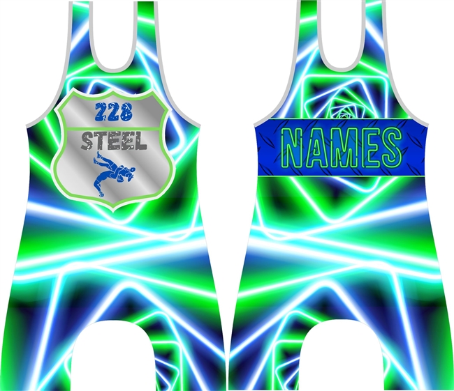 Steel blue green neon