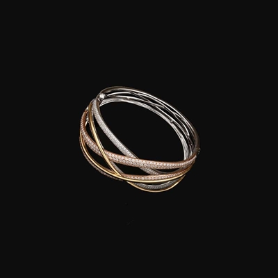 1/2 CT. T.W. Dual Bypass Bangle in 14K Gold