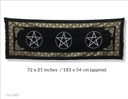 Altar Cloth Runner w/ Triple Silver Pentacles