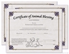 Animal Blessing Certificate