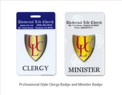 Universal Life Church clip-on badge