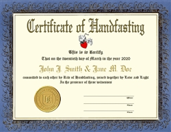 Custom personalized handfastingcertificate