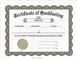 Universal Life Church Handfasting Certificate