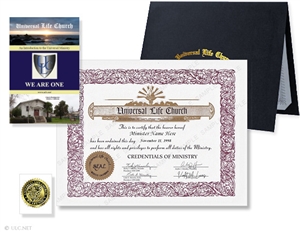 Universal Life Church Ordination Certificate