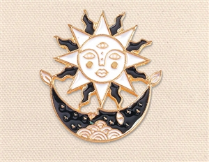 Boho Celestial Sun Moon Pin