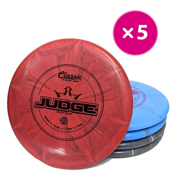 Dynamic Discs Classic Blend Burst Judge - 5 Putter Pack