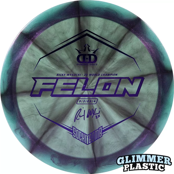 Dynamic Discs Lucid Ice Glimmer Felon - Ricky Wysocki  Socki Bomb