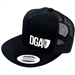 DGA Flatbill Mesh Snapback DGA Logo Cap (BLACK/BLACK)
