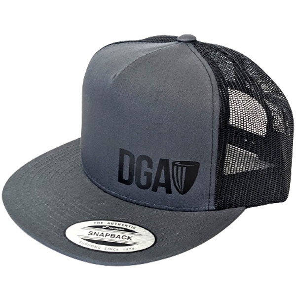 DGA Flatbill Mesh Snapback DGA Logo Cap (GRAY/BLACK)
