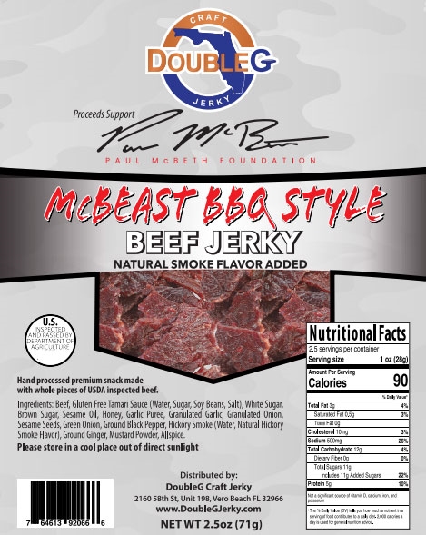 DoubleG Craft Jerky - Paul McBeth McBeast BBQ