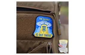 Disc Golf Pins - The Basket is Out There ( Velcro Patch)