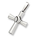 Sterling silver sports cross charm - baseball