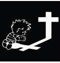 Boy Praying Car Window Decal