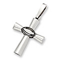 Sterling Silver Football Cross Pendant