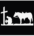 Praying Cowboy Car Window Decal