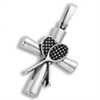 Sterling Silver Tennis Cross Pendant