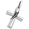 Sterling Silver Track Cross Pendant