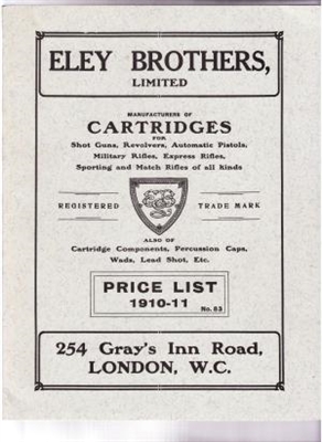 Eley Brothers, Limited, 1910-11.