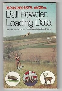 Winchester Ball powder Loading Data. 12th Ed. 1992