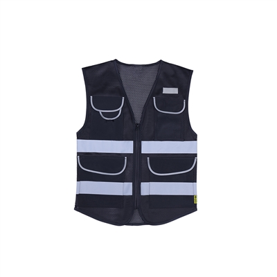 2WI-CV-BK - Premium Black Safety Vest