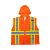 2WI-HM7038C-2 -ORANGE Hooded Mesh Vest