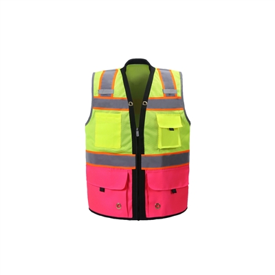 2W International SV544C-2 PK - Pink Premium Surveyor Vest