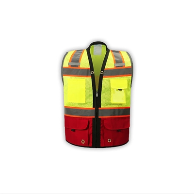 2W International SV544RDC-2 - Red Premium Surveyor Vest