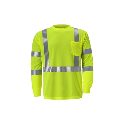 2WI TLB135C-3 - High Viz Long Sleeve Birdseye T-shirt