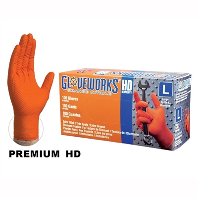AMMEX GWON4 Gloveworks Heavy Duty Nitrile Disposable Gloves