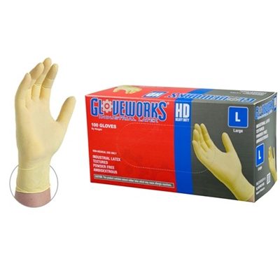 AMMEX ILHD Gloveworks HD Latex Industrial Gloves