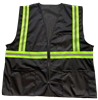 BKVM-S1 Enhanced Visibility Black Mesh Safety Vest With Lime Contrast Binding