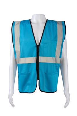 BVM-S1 ANSI NON-Rated Lake BLUE Mesh Safety Vest for Enhanced Safety & Identification